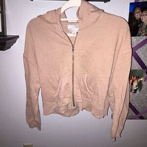 American Eagle Tan Zip-Up Hoodie